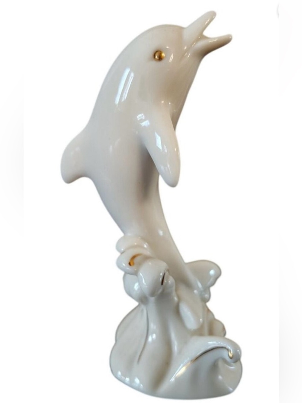 Lenox vintage White Ceramic Dolphin Figurine with Gold Accents